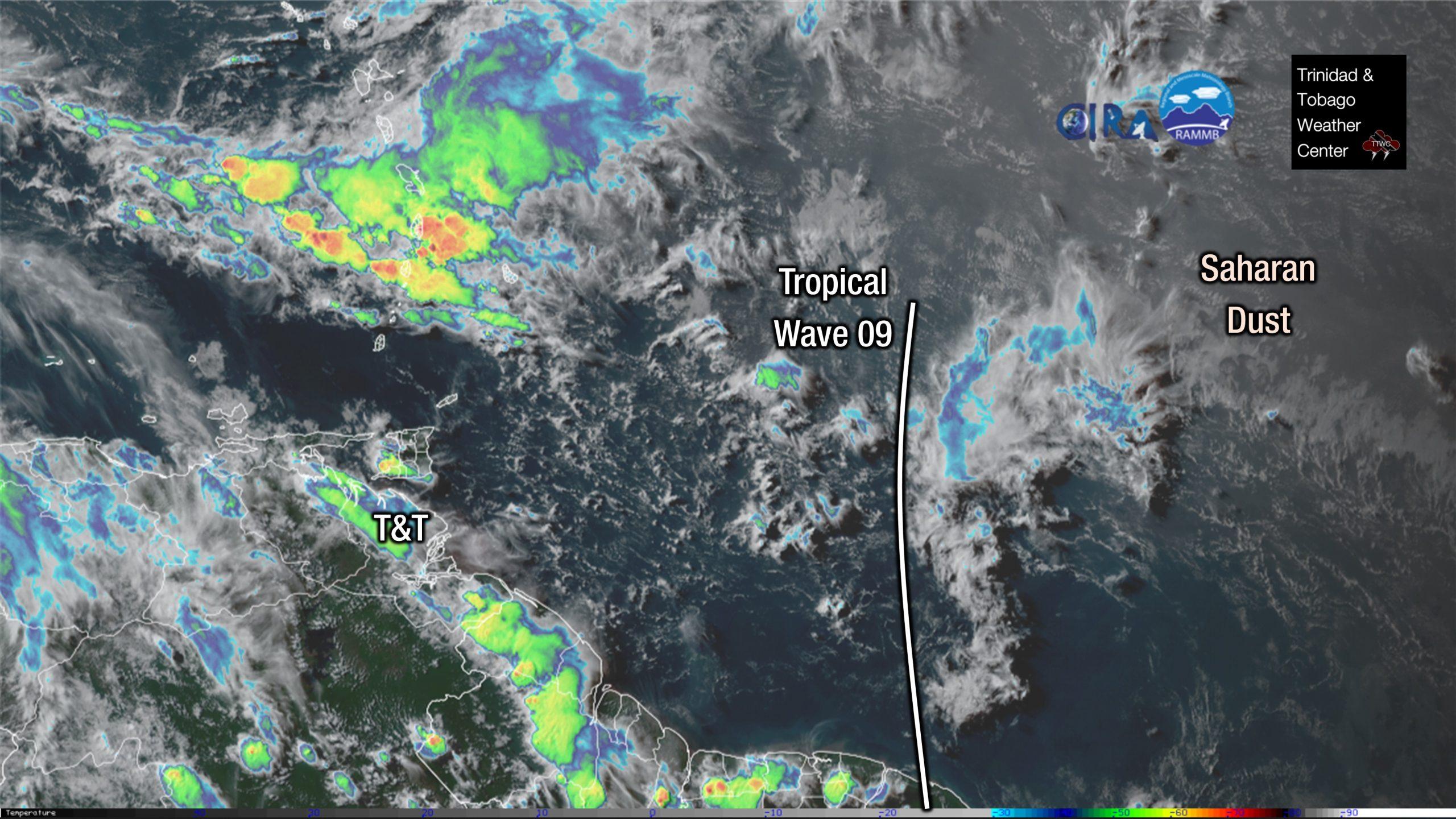 Forecast Tropical Wave 09 To Bring Showers Thunderstorms Then