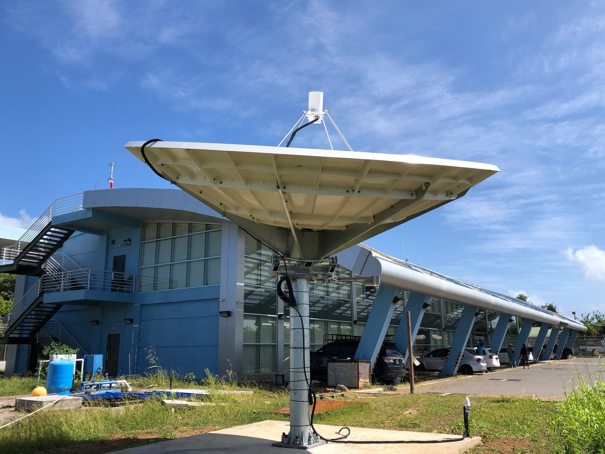 Capella-GR GOES-16 (GOES-East) satellite ground station in Crown Point, Tobago (Image: Enterprise Electronics Corporation)