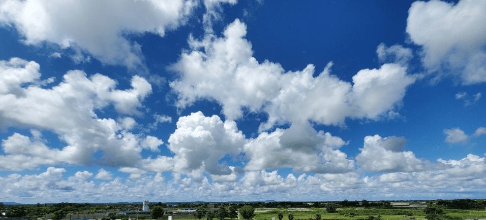 Cumulus clouds, the beginnings of possible thunderstorms across Trinidad. Photo: Trinidad and Tobago Meteorological Service