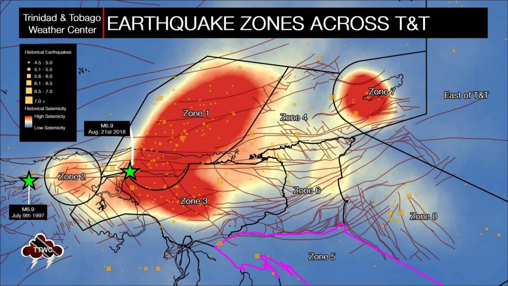 Seismic Zone 5: South of Trinidad