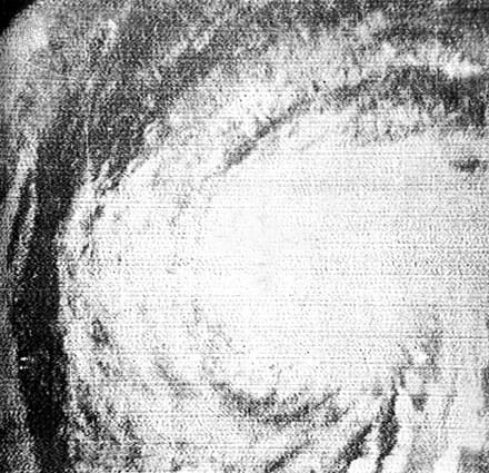 A NASA satellite image of Hurricane Esther in 1961. This makes it one of the first satellite images taken of a hurricane. (NASA)