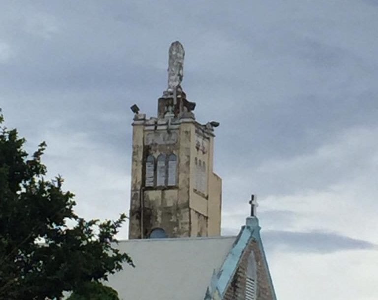 The statue of Our Lady of Fatima at the Marian Shrine in Laventille was damaged by a lightning strike on Wednesday 9th September 2020. (Catholic News)