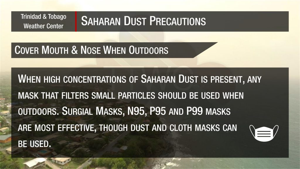 Saharan Dust Tip: Protect your eyes, nose and mouth