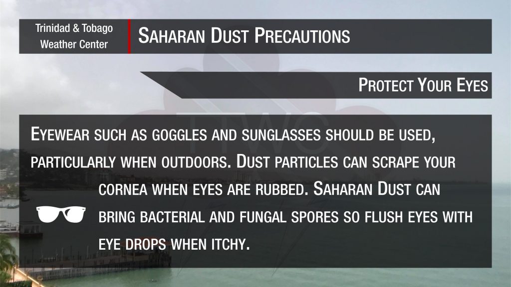 Saharan Dust Tip: Protect your eyes and mouth