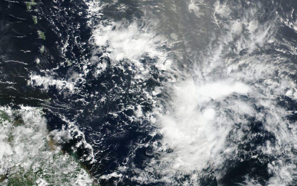 Tropical Storm Don on its approach to the Windward Islands. This tropical storm degenerated northeast of Tobago. However, the remnants of this system produced severe weather and flash flooding across parts of Northern Trinidad on July 18th, 2017. Image: NASA Worldview/VIIRS