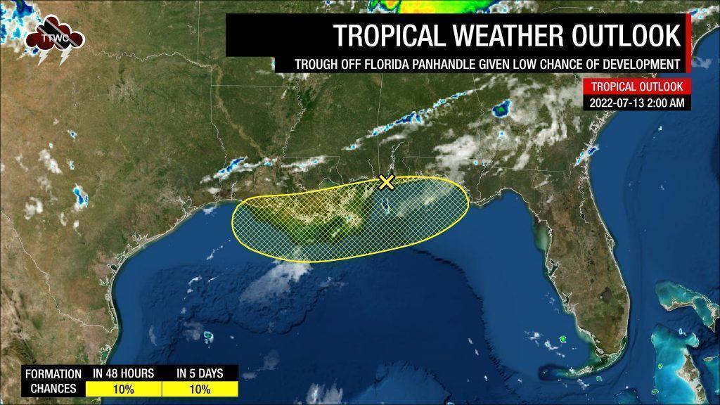 Tropical Weather Outlook as of 2:00 AM Wednesday, July 13th, 2022 from the National Hurricane Center