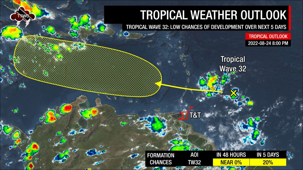 National Hurricane Center's Tropical Weather Outlook as of 8:00 PM Wednesday, August 24th, 2022