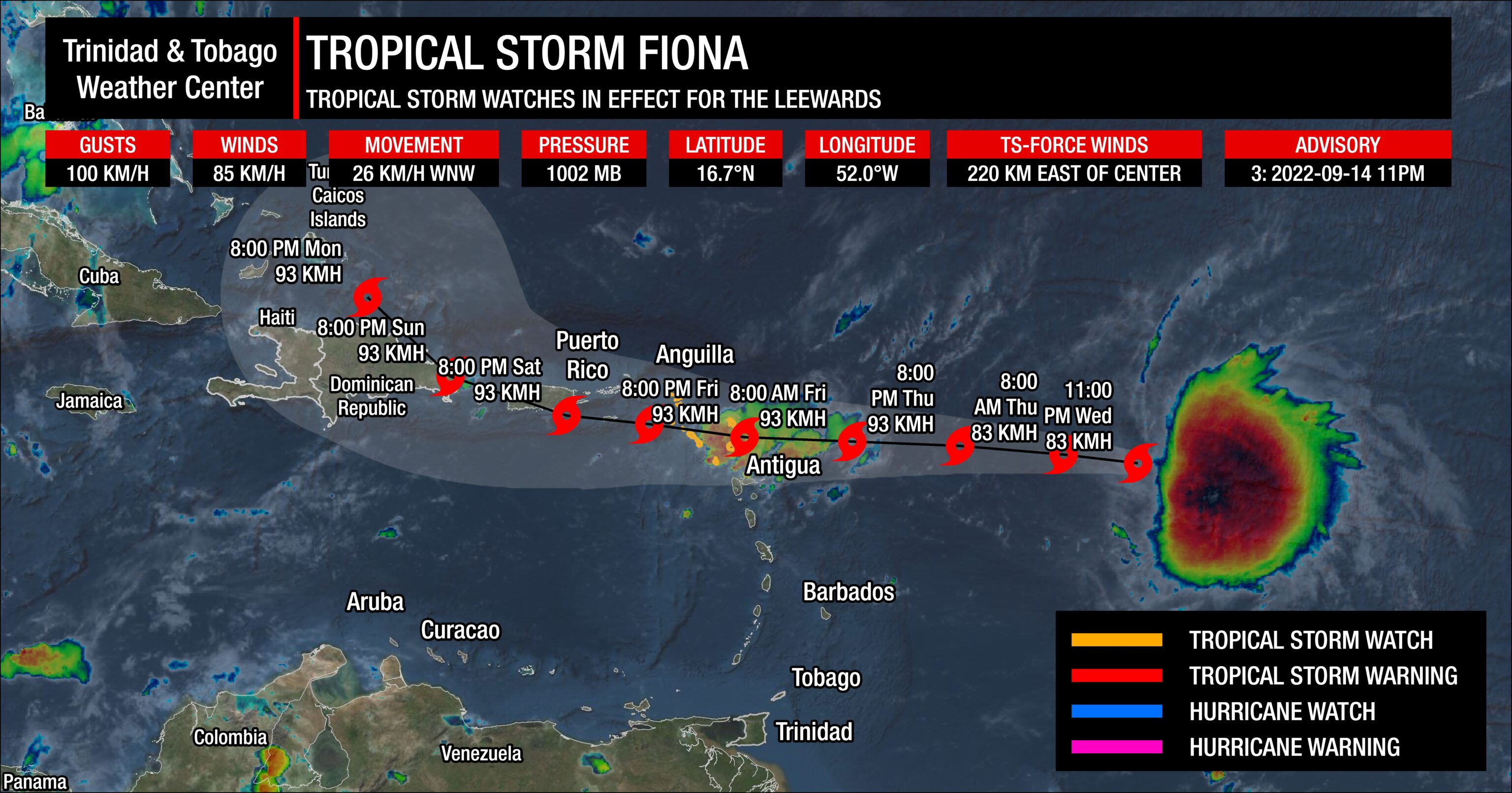 Fiona Takes Aim At Leeward Islands With 60 Mph Winds