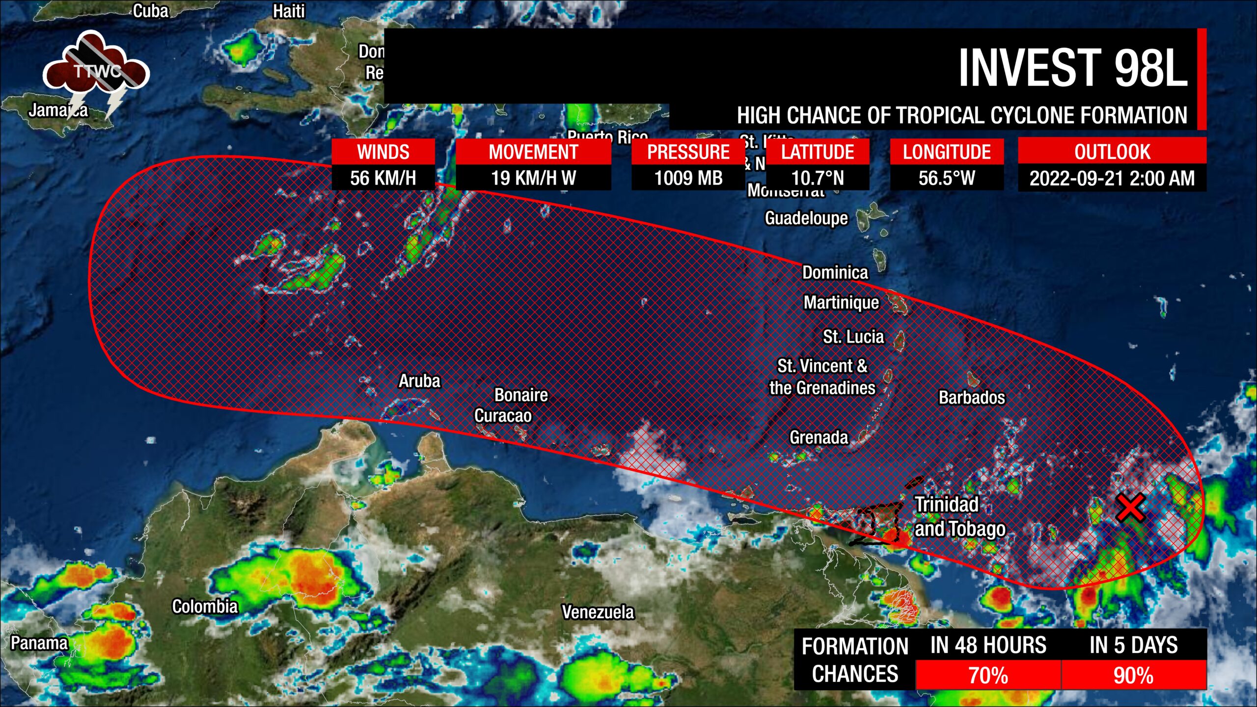 Invest 98L To Directly Impact T&T Through Thursday Trinidad and