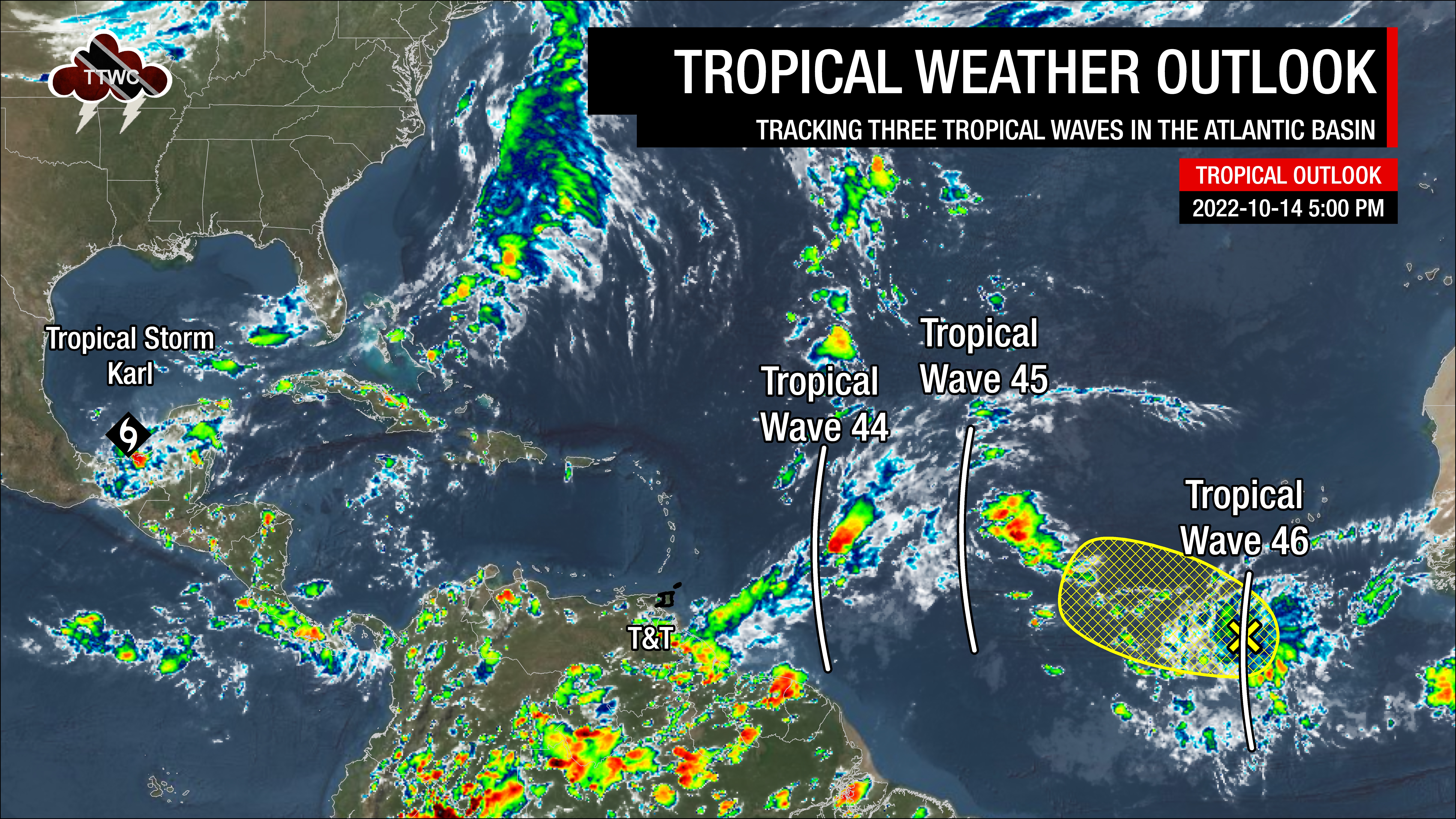 Tropical Weather Outlook as of 5:00 PM Friday, October 14th, 2022