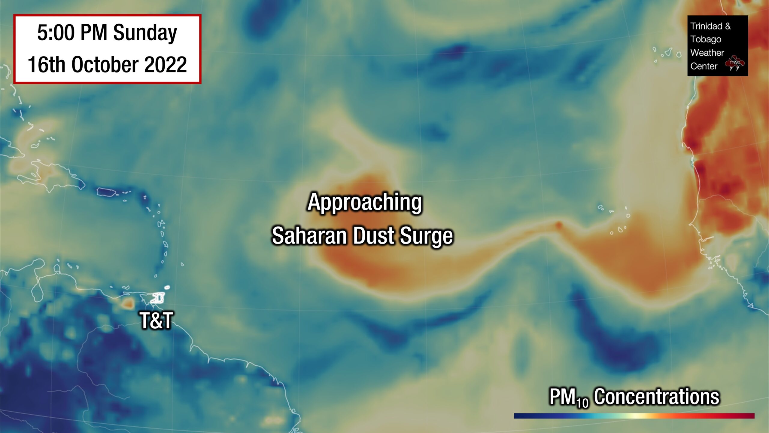 Fluctuating Concentrations of Saharan Dust Forecast This Week