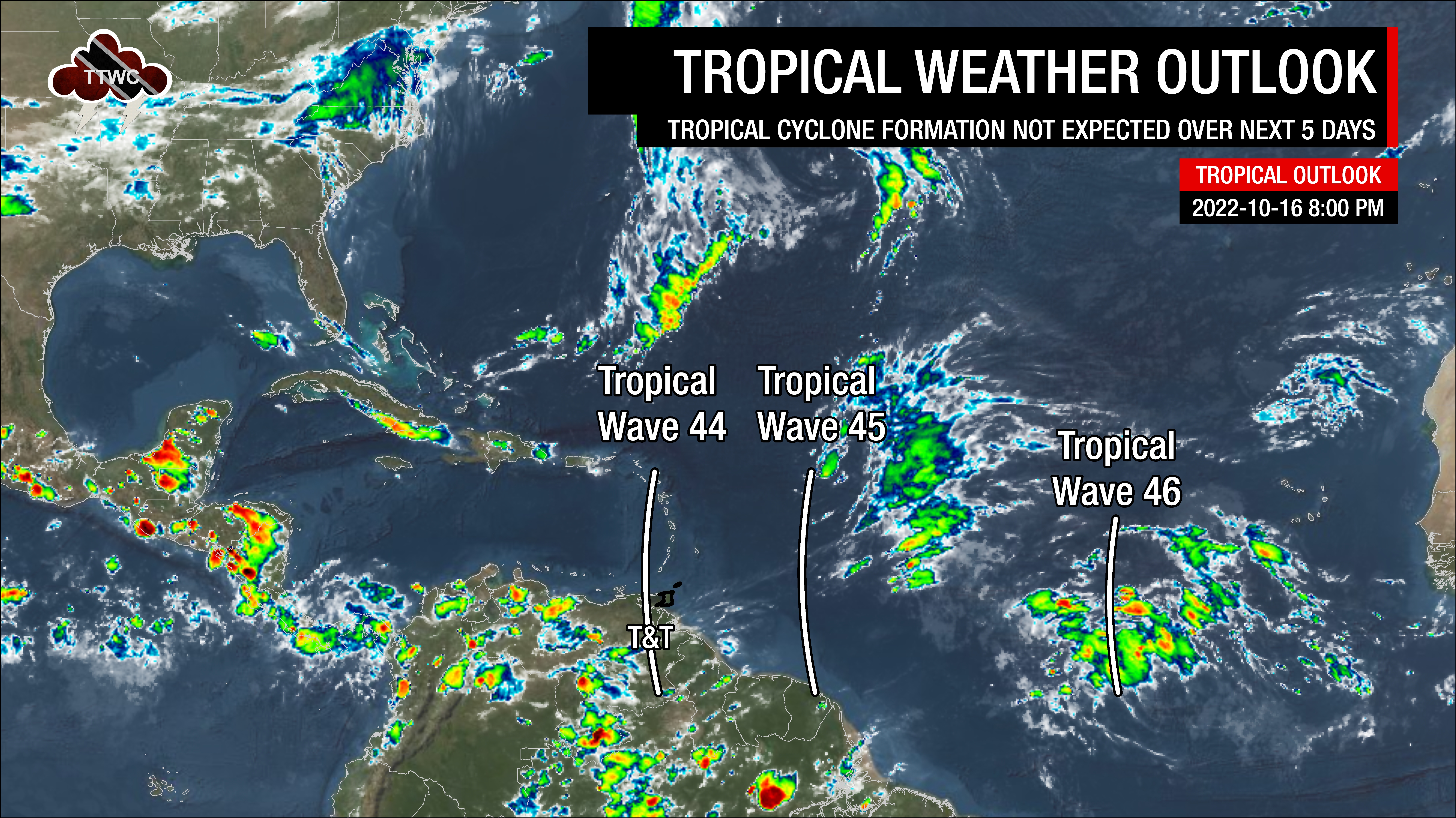 8:00 PM Sunday, October 16th, 2022, Tropical Weather Outlook