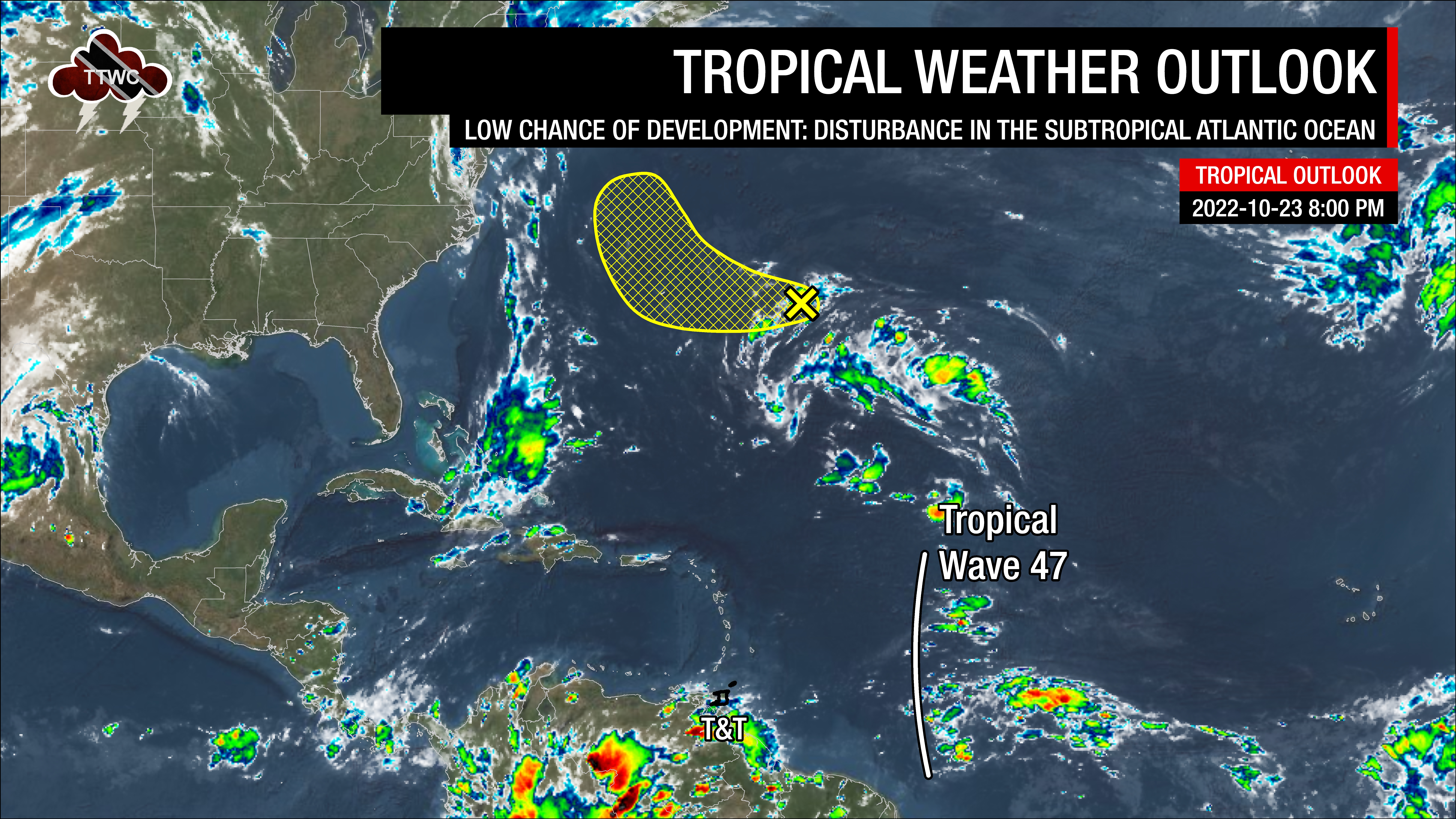 8:00 PM Sunday, October 23rd, 2022, Tropical Weather Outlook