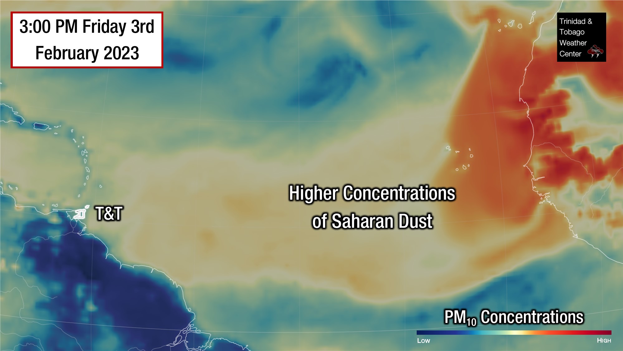 Mild Surges Of Saharan Dust Forecast Across T&T Trinidad and Tobago