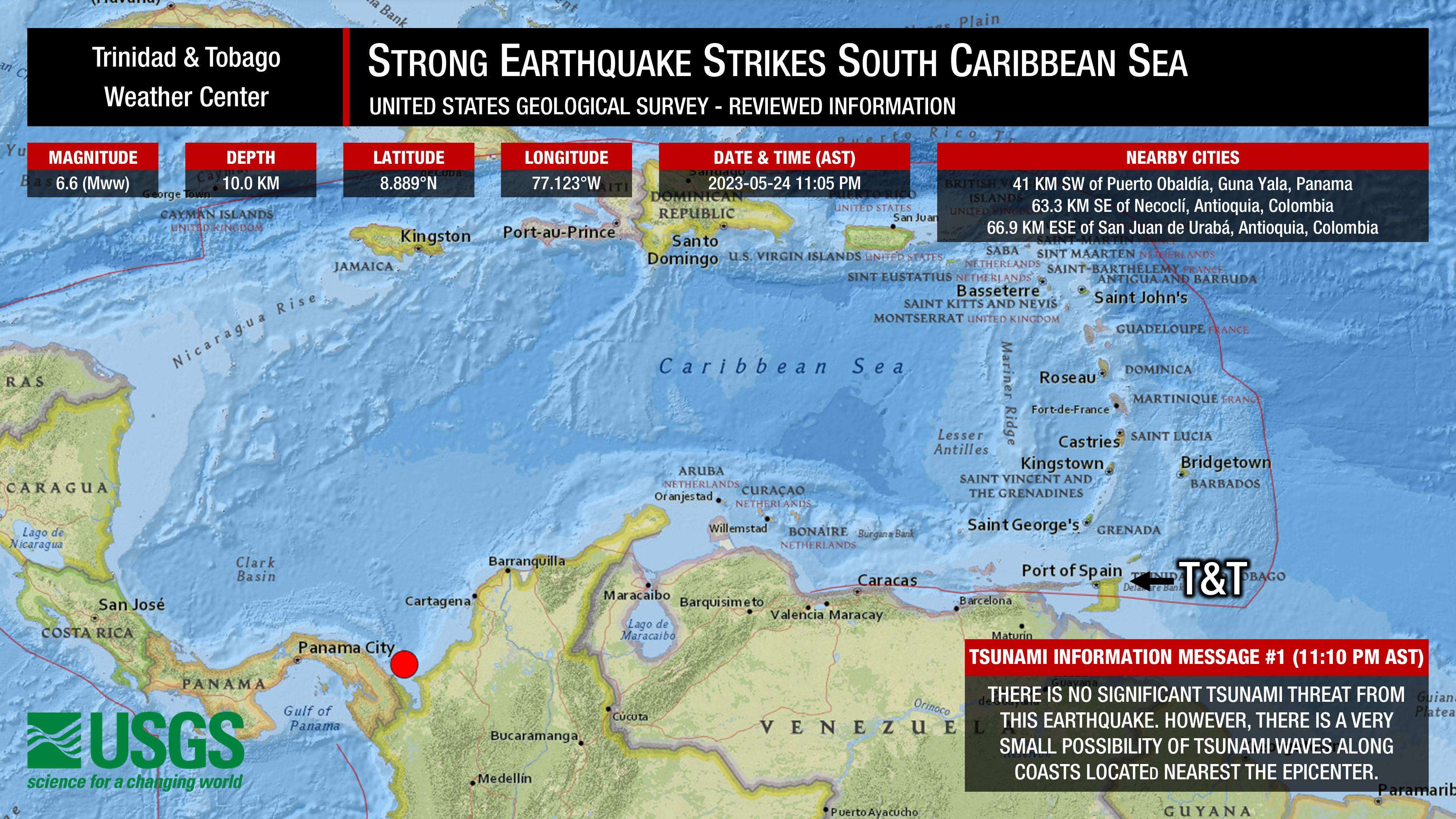 Information from the USGS concerning the strong earthquake near the Panama-Colombia Border