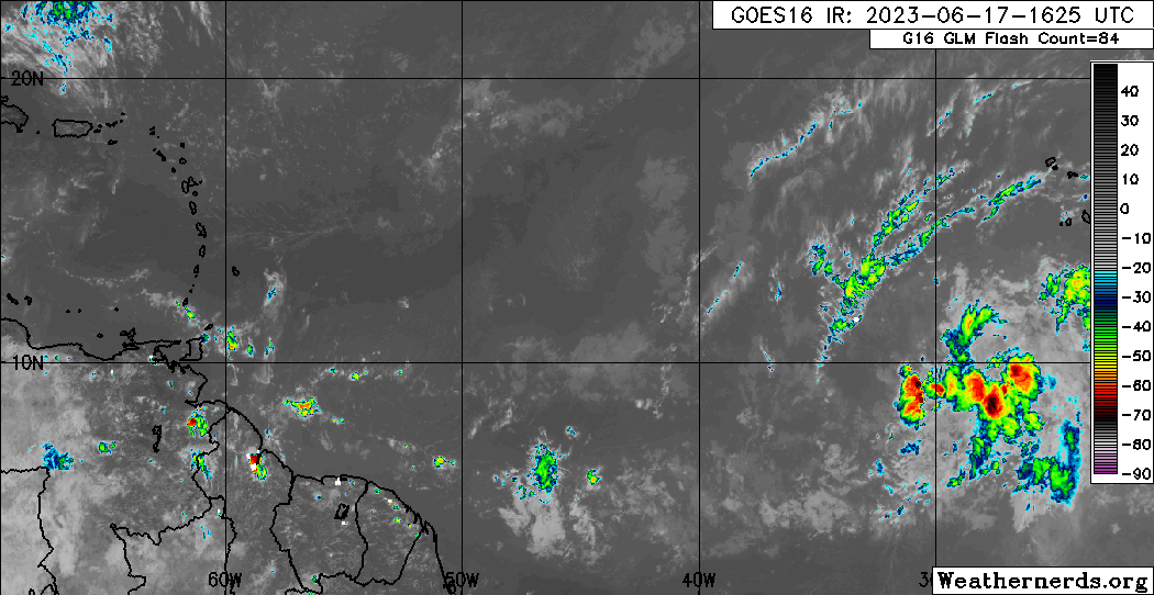 Invest 92L in the far eastern Atlantic on Saturday, June 17th, 2023 (Weathernerds.org)