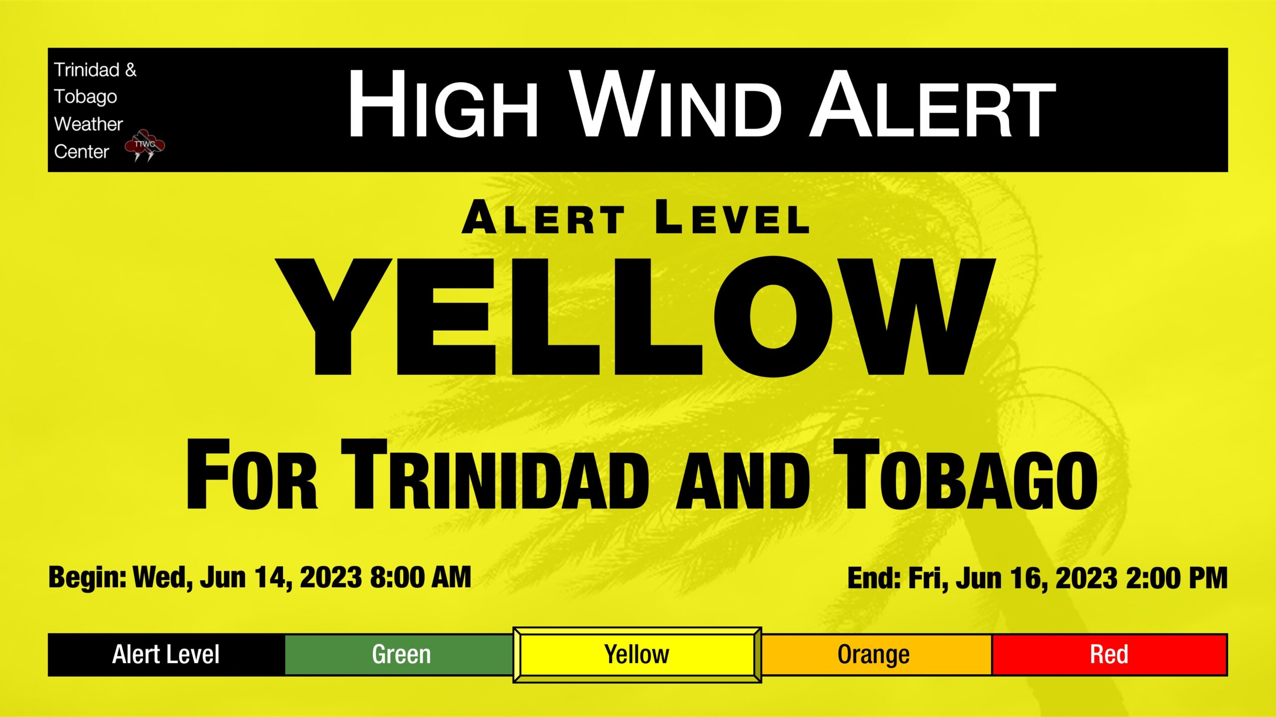 High Wind Alert In Effect From 8 AM Wednesday For T&T - Trinidad and 