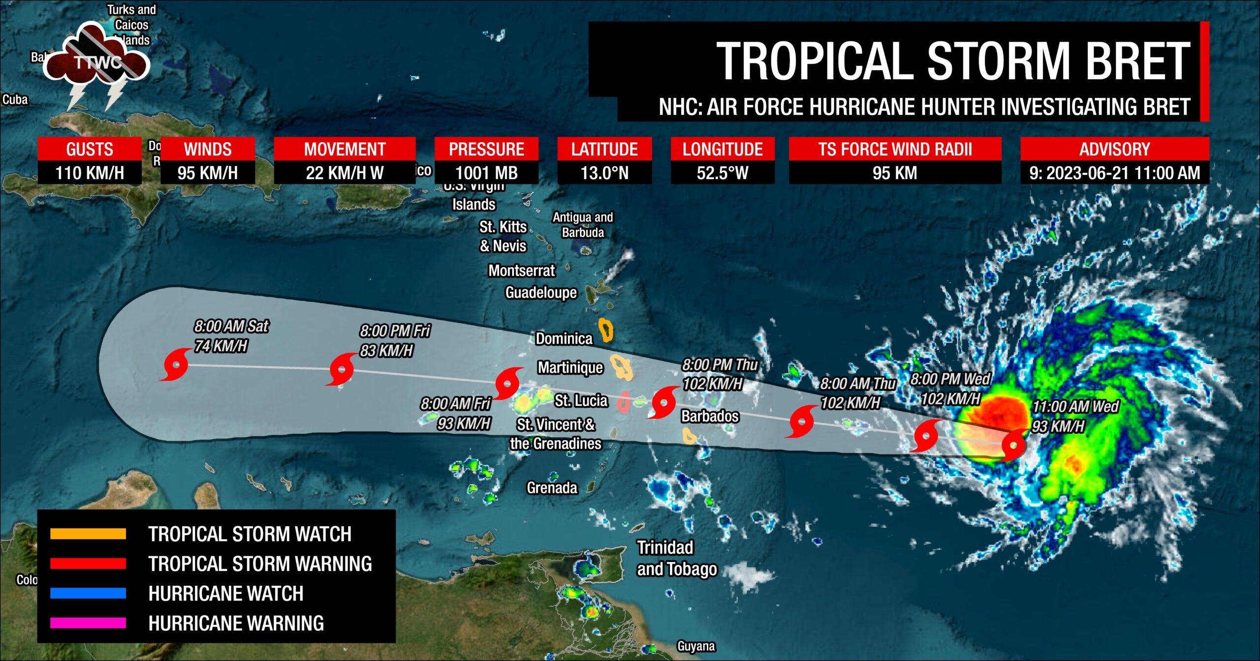 Tropical Storm Bret: Tropical Storm Warning Issued For St. Lucia ...