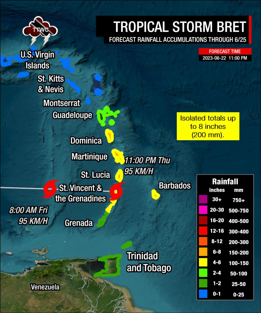 Tropical Storm Bret Moves Across Central Lesser Antilles - Trinidad and ...