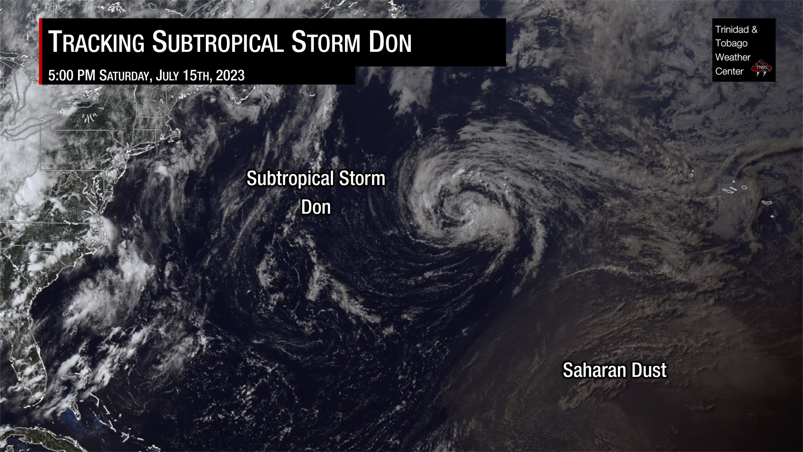 Subtropical Storm Don Forms, Meandering In The North Atlantic Ocean ...