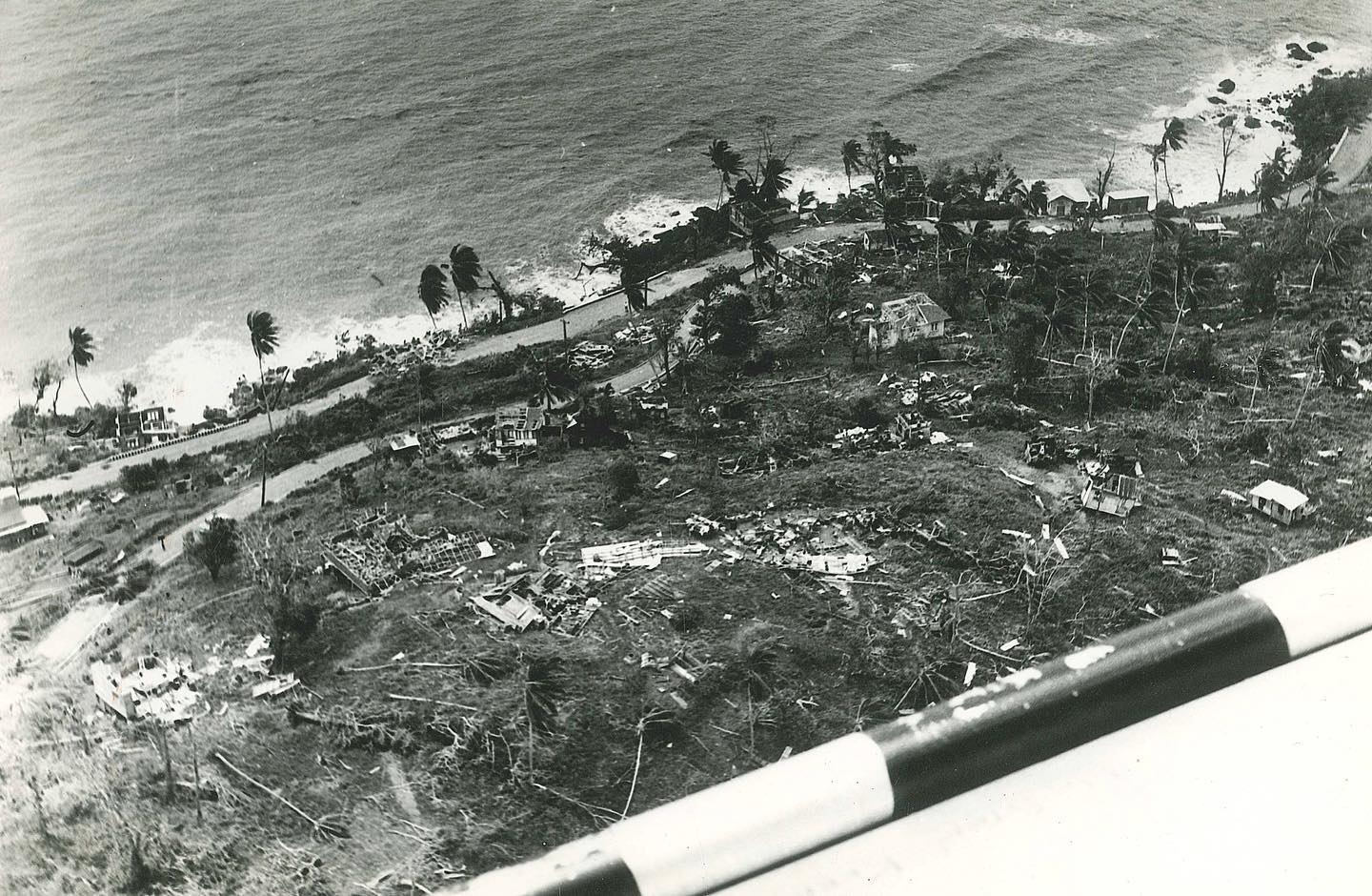 Aerial photos from NATT Photo Collection show scenes of the destruction caused by Hurricane Flora in Tobago. (National Archives of Trinidad and Tobago)