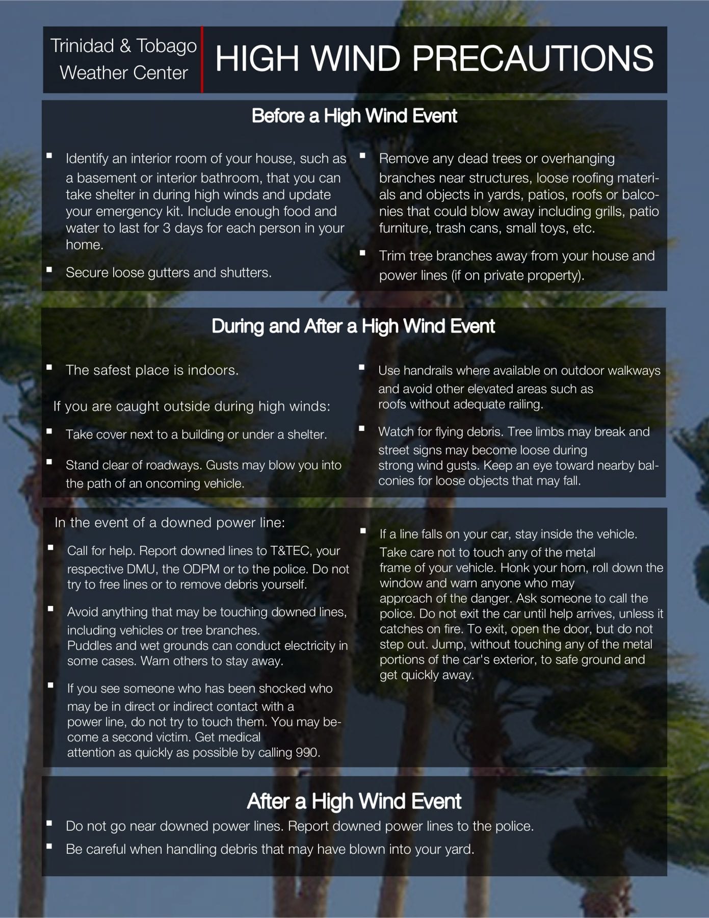 High Wind Event Precautions