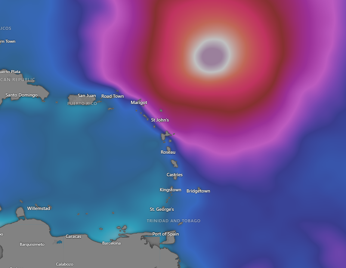 European model for seas on Friday into Saturday as of 2:00 AM Tuesday, September 15th, 2023, due to the eventual system from Invest 95L. (Windy)