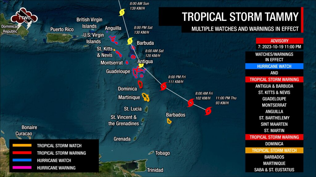 Hurricane Tammy forms; watches, warnings for Leeward Islands