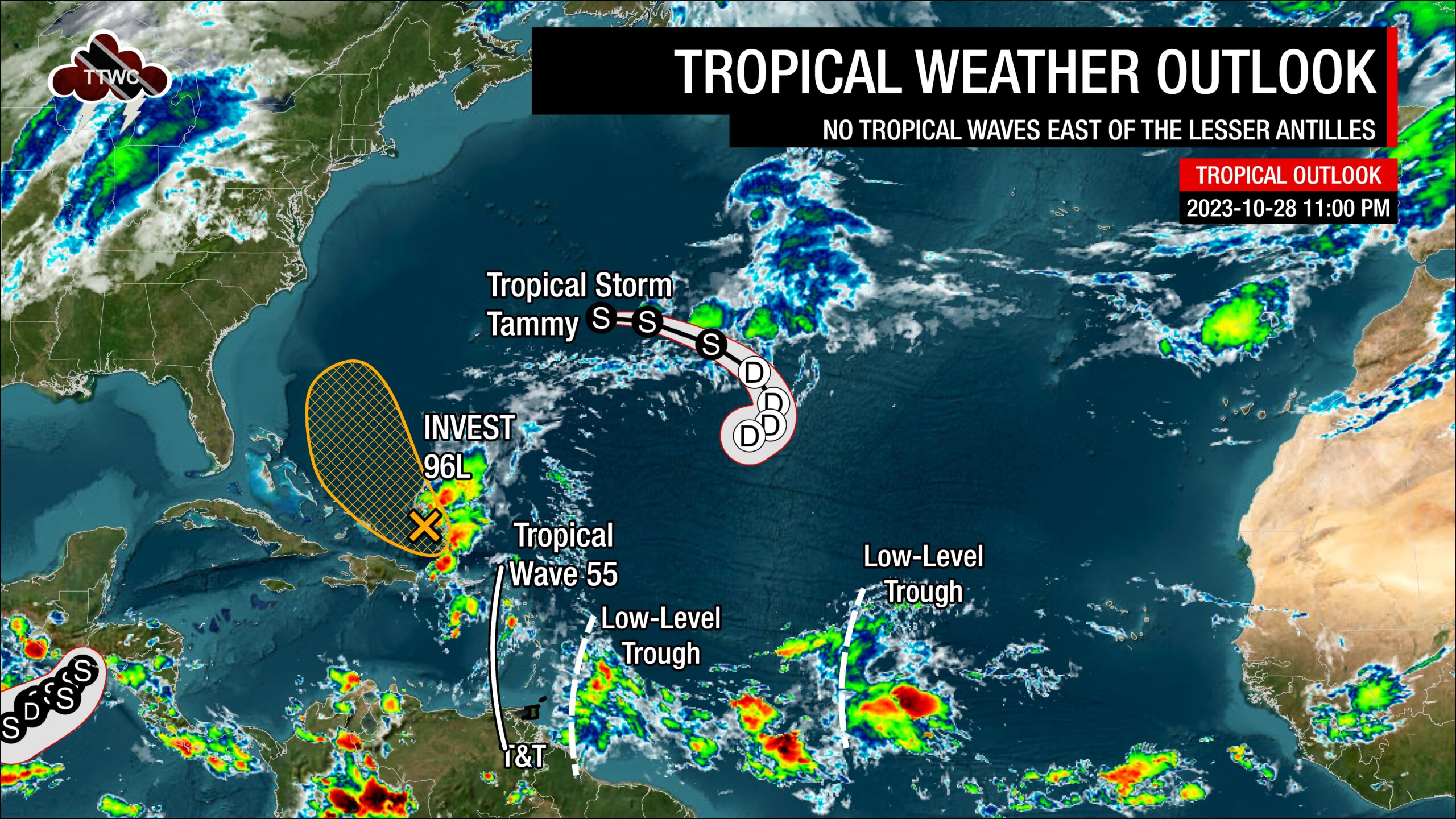 Tropical Update Tracking Invest 96L, Tropical Storm Tammy Trinidad