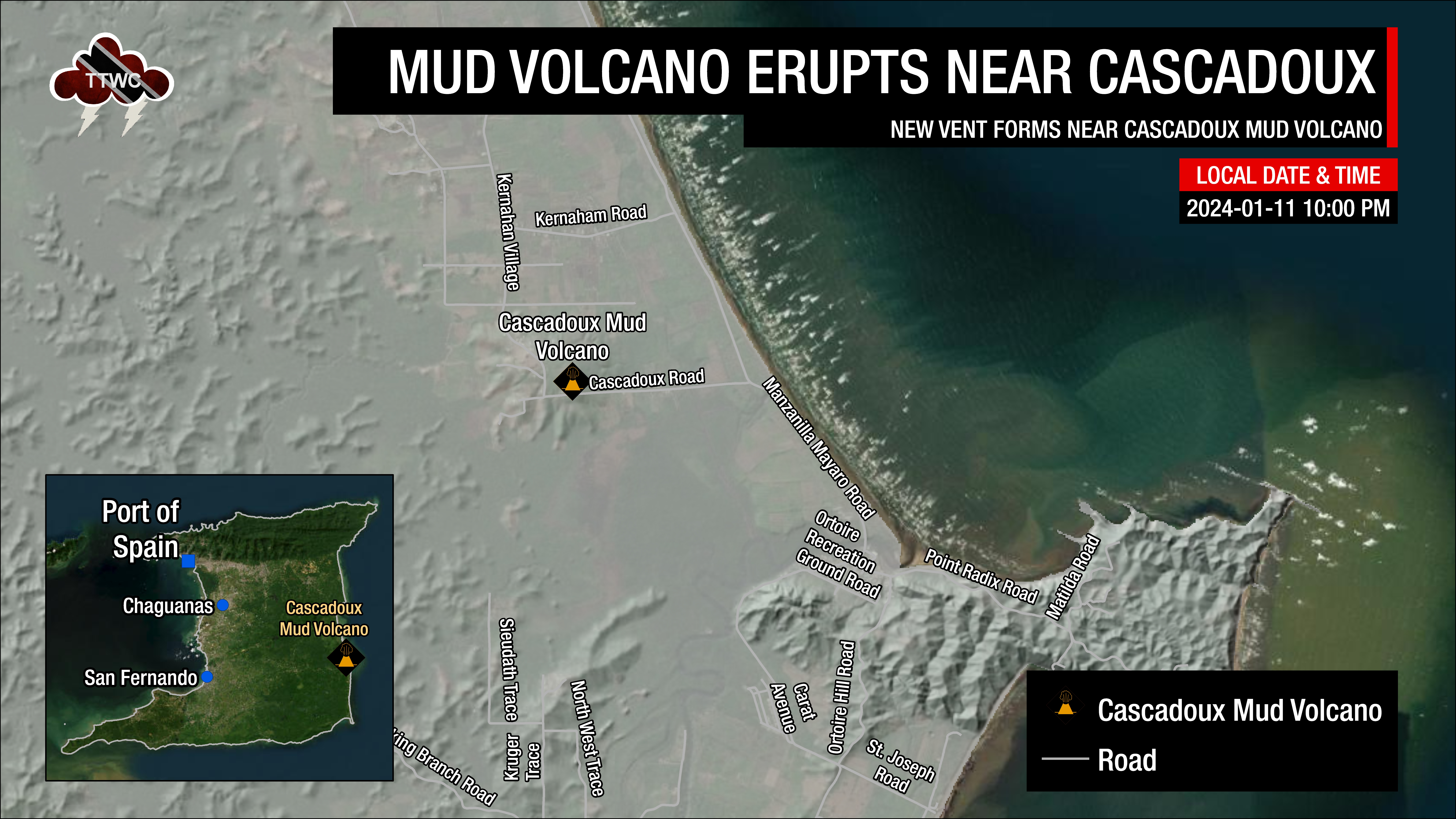 Location of the Cascadoux Mud Volcano