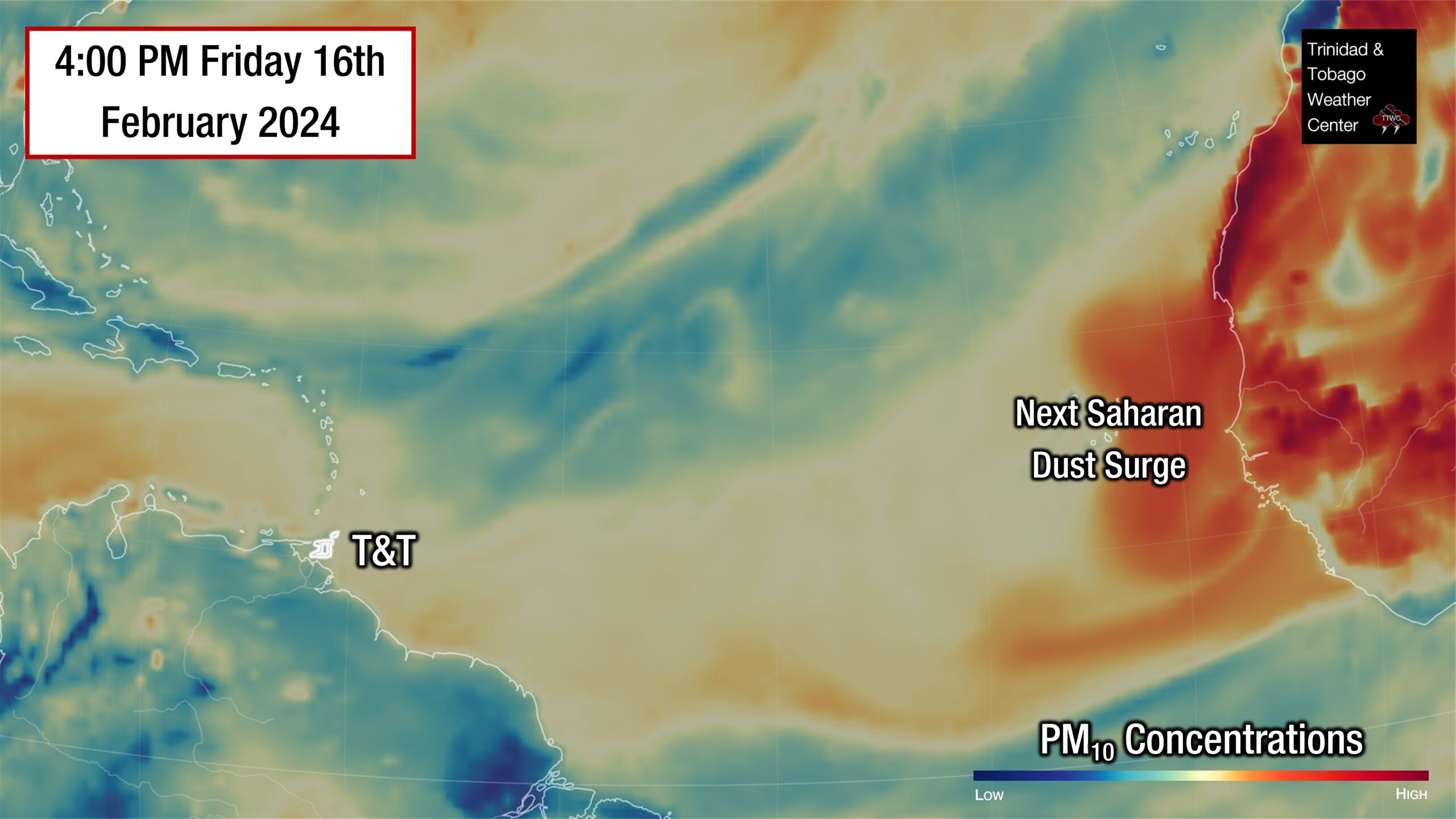 Saharan Dust Concentrations Declining, Next Surge A Week Away