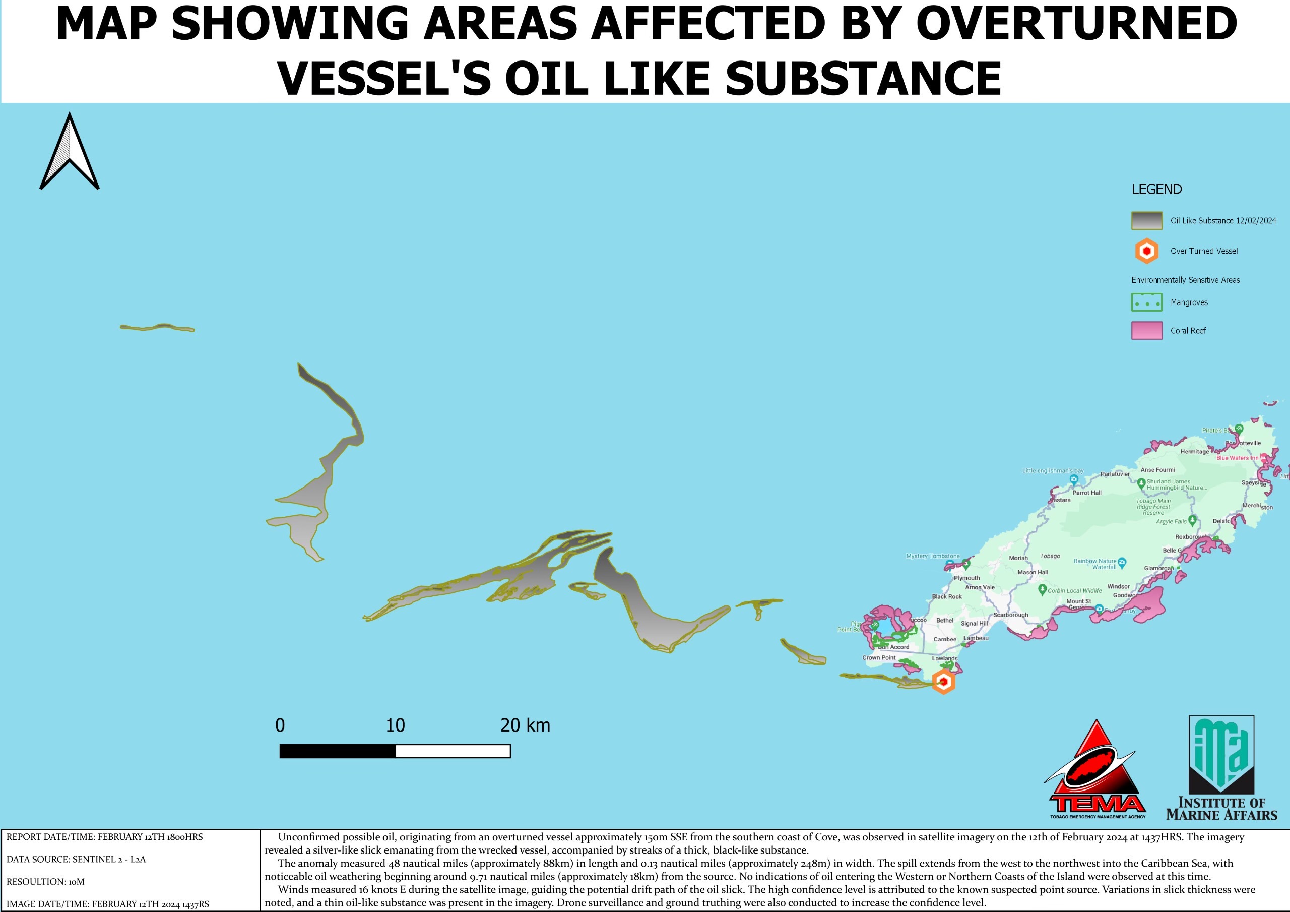 Tobago Oil Spill: Oil Slick Spreads 88 KM North and West of Island ...