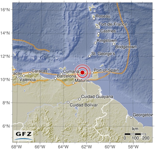GFZ German Research Center for Geosciences solution for Saturday afternoon's earthquake