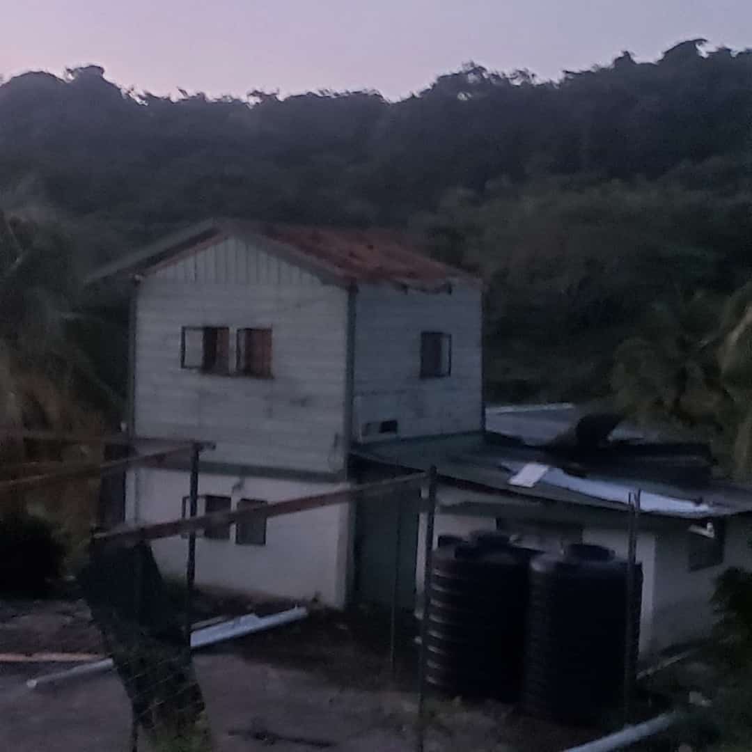 A tornado on August 16th, 2021, blew off the roof and windows of a home in Los Iros, South Trinidad.