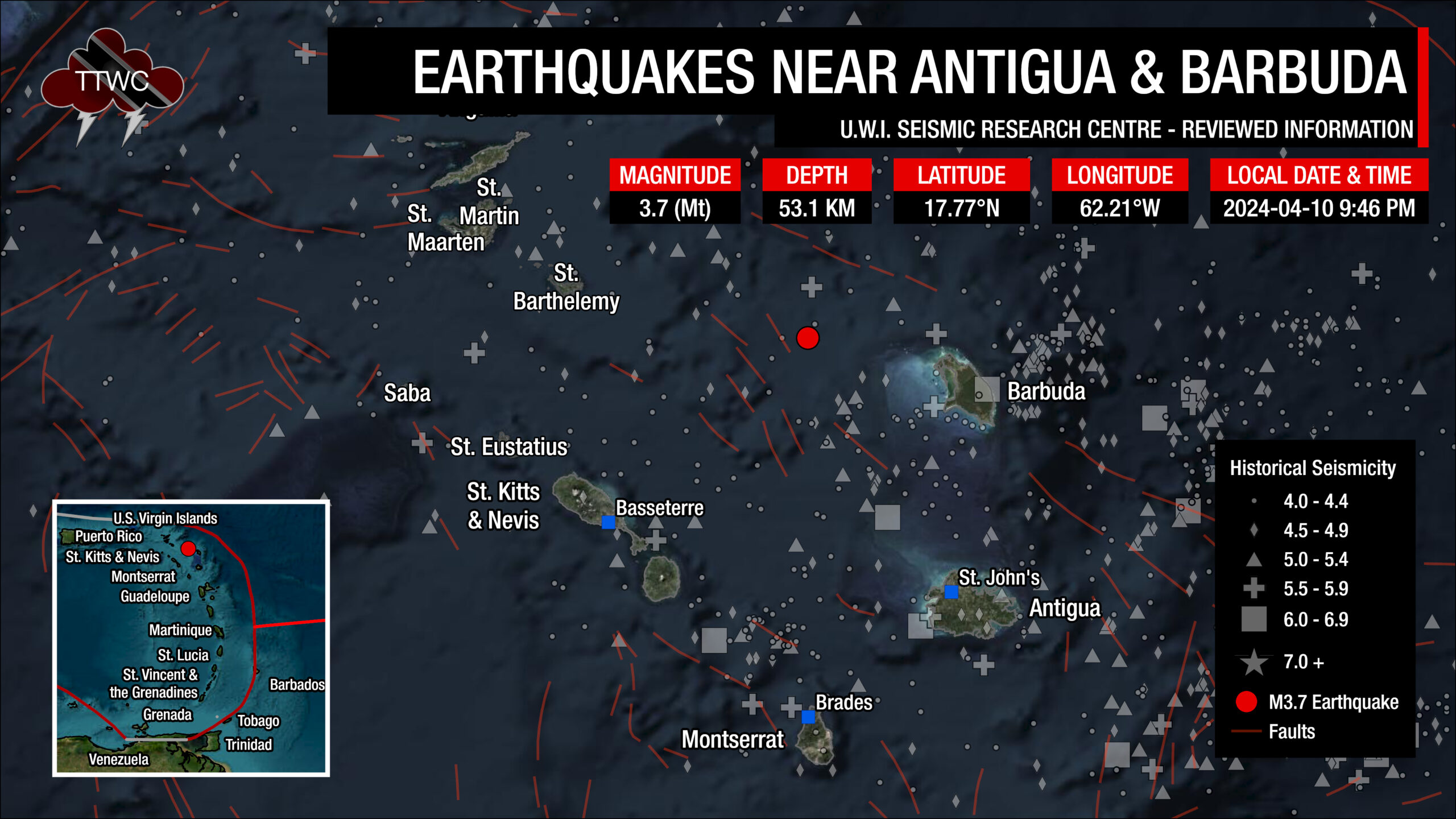 Earthquake Recorded Northeast of Antigua and Barbuda - Trinidad and ...