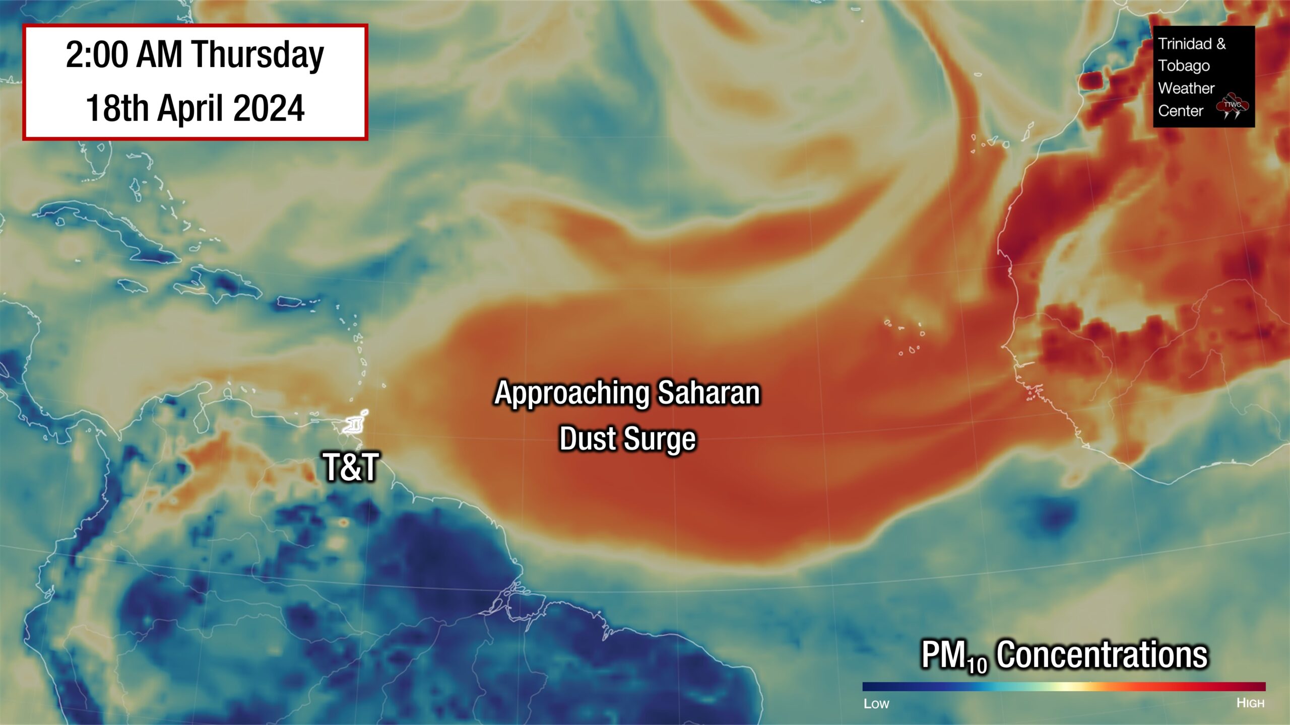 Major Saharan Dust Surge To Arrive Over The Weekend Trinidad and