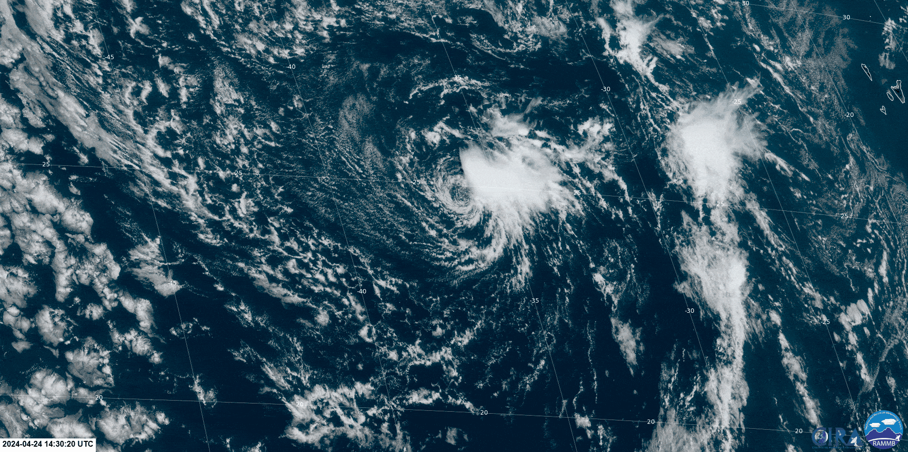 Area of low pressure in the far eastern Atlantic Ocean being monitored for development on Wednesday afternoon.