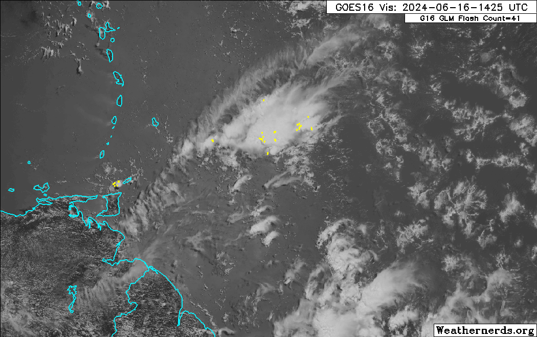 Tropical Wave 10 is approaching Trinidad and Tobago on Sunday, June 16th, 2024, modulating the Intertropical Convergence Zone northward, producing scattered showers and thunderstorms and cloudiness.