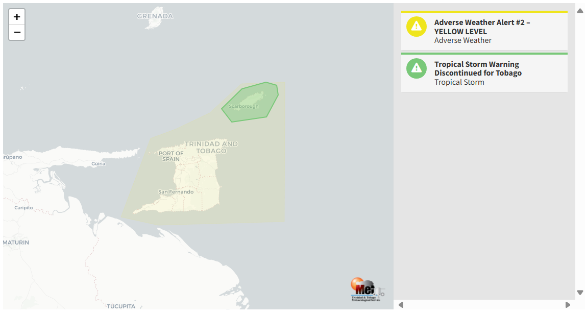 Tropical Storm Warning Discontinuation from the Trinidad and Tobago Meteorological Service