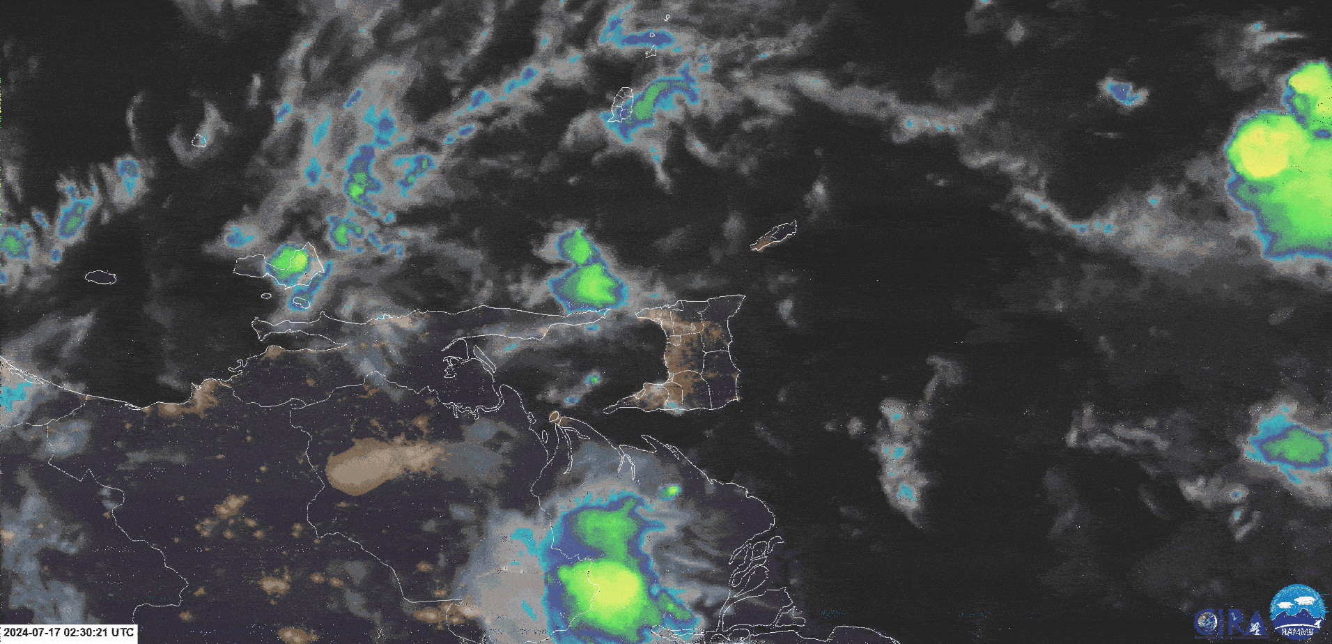 Persisting showers and thunderstorms across southern areas of Trinidad during the early morning on Wednesday, July 17th, 2024 which caused significant street and flash flooding before the Adverse Weather Alert was issued for Northern Trinidad and Tobago.