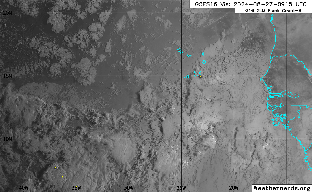 Tropical Wave 34 in the far eastern Atlantic Ocean, interacting with the Monsoon Trough. (Weathernerds.org)