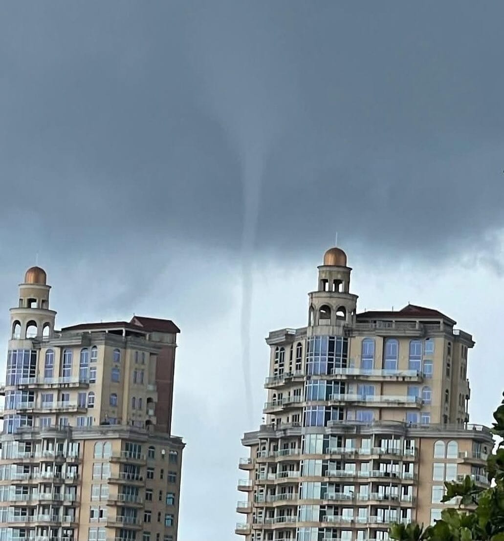 Funnel cloud seen west of the Renaissance at Shorelands, Glencoe on Tuesday, October 7th, 2025.